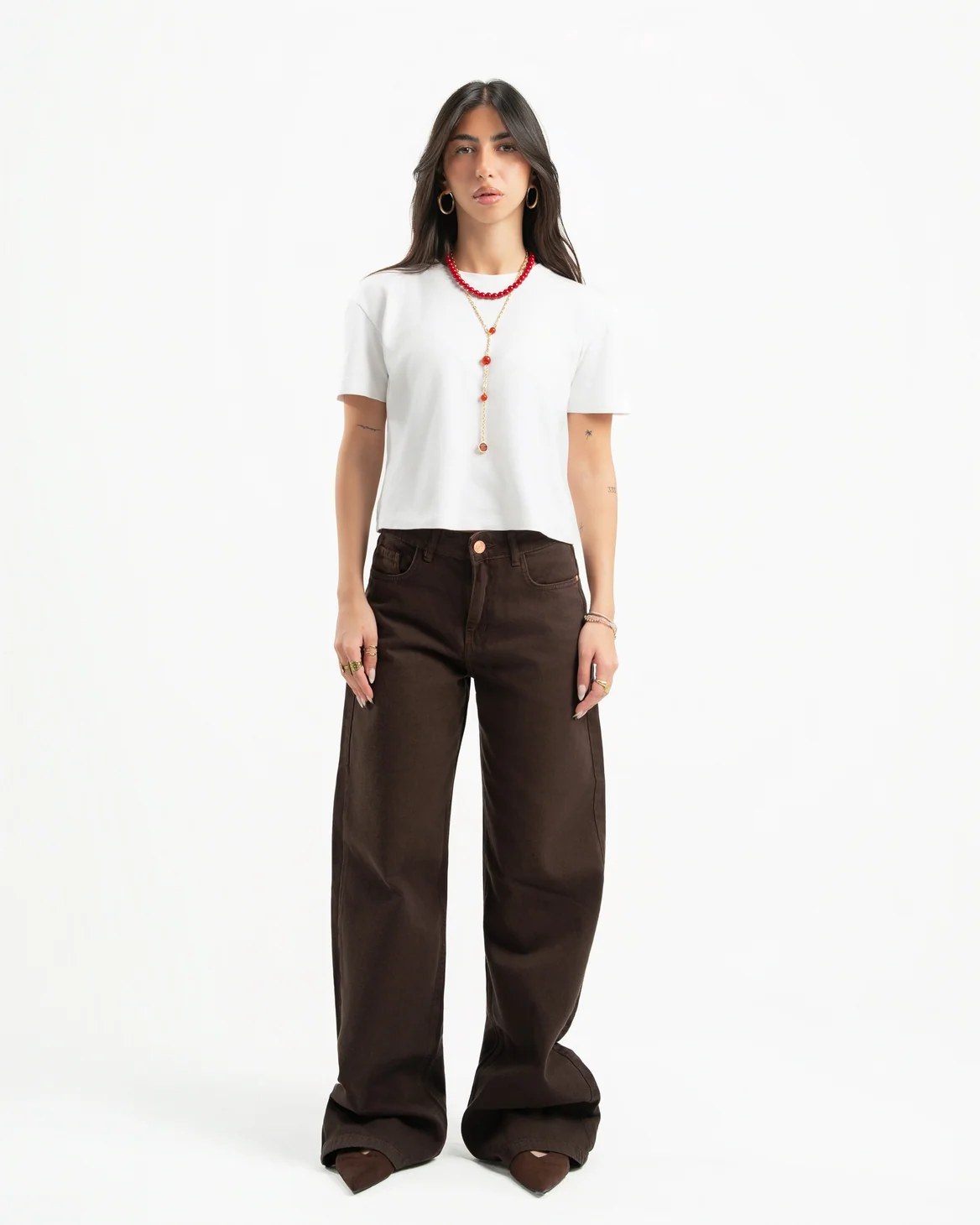 Brown Women Straight Jeans