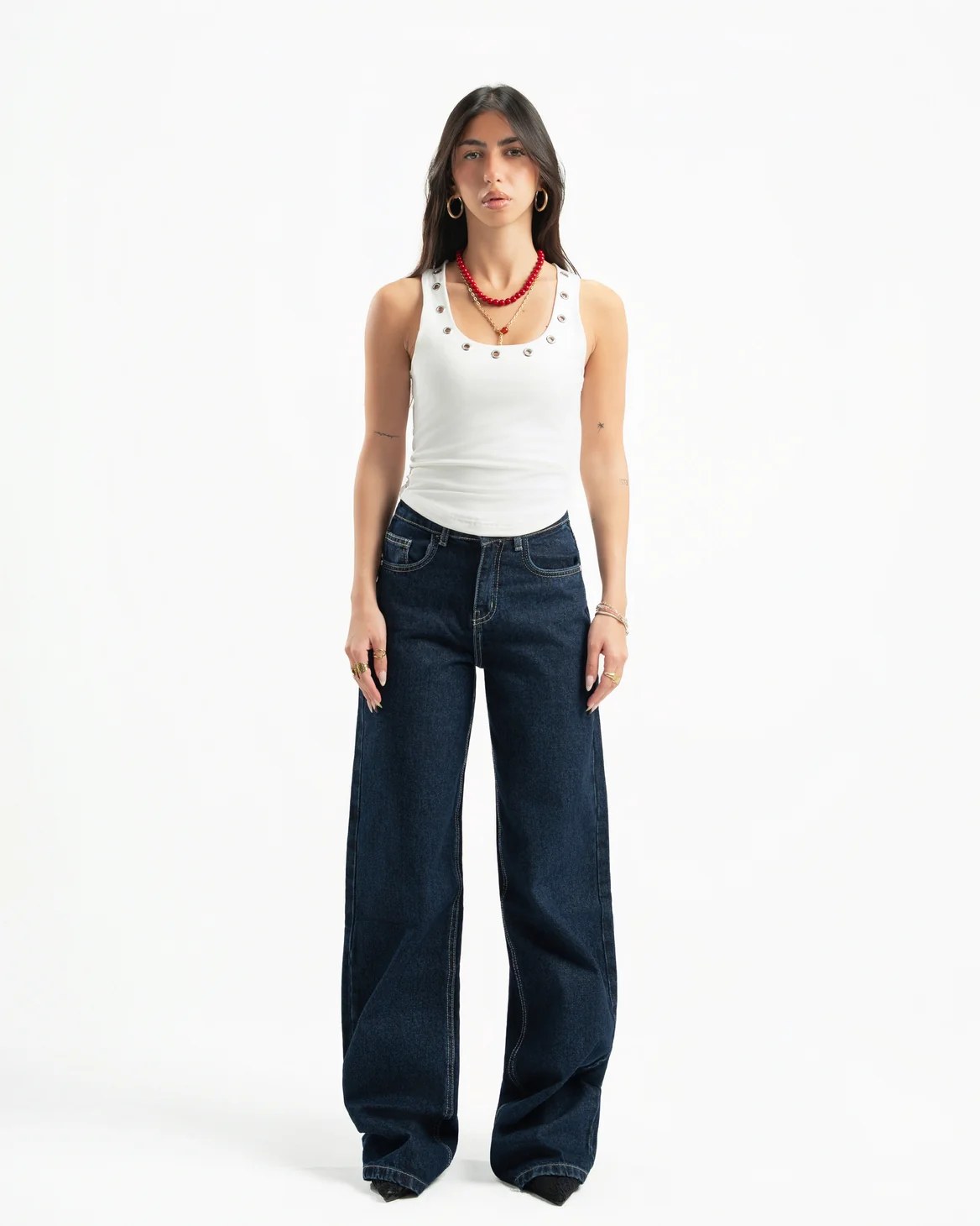 Navy Women Straight Jeans