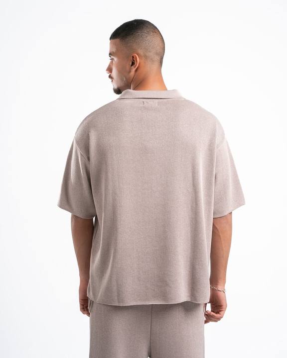 Beige Knit Polo