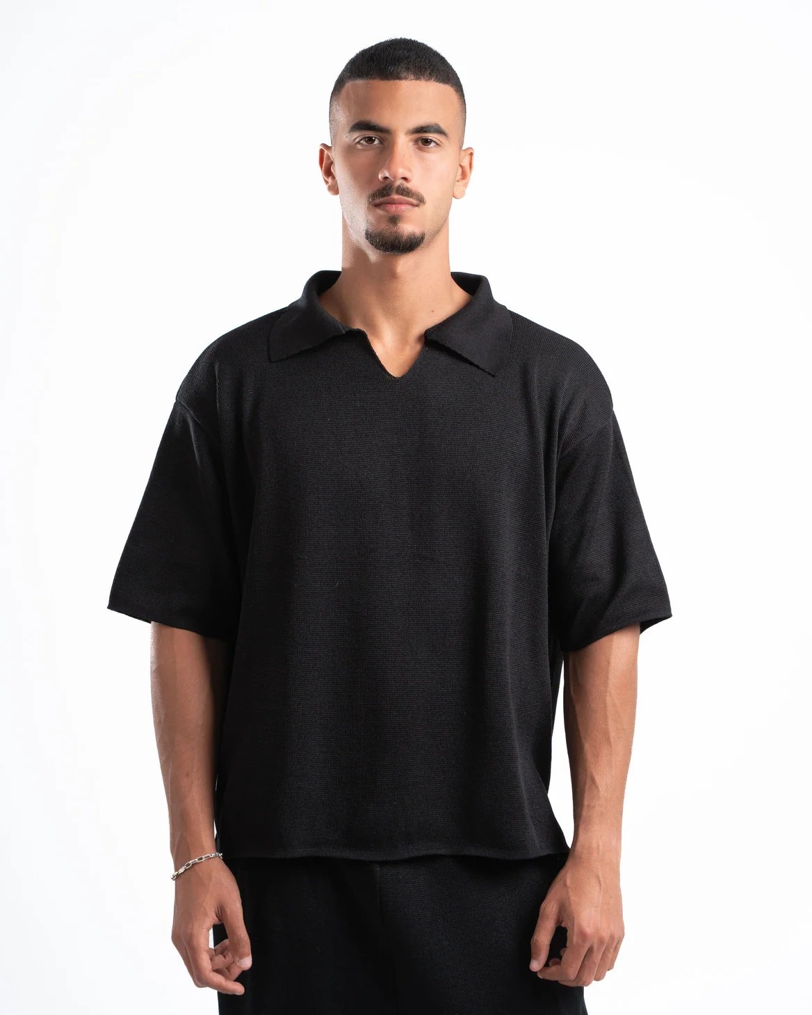 Black Knit Polo