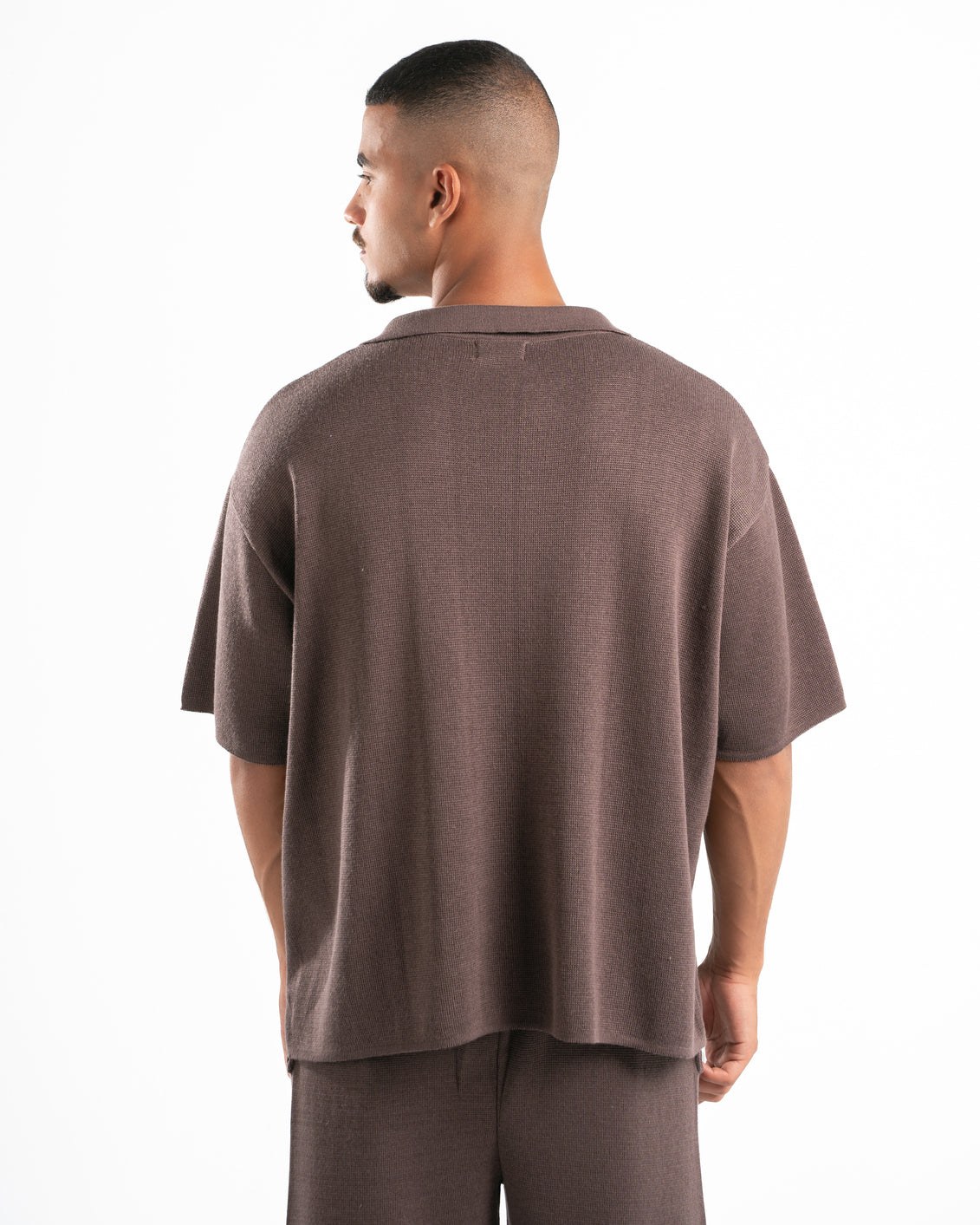 Brown Knit Polo