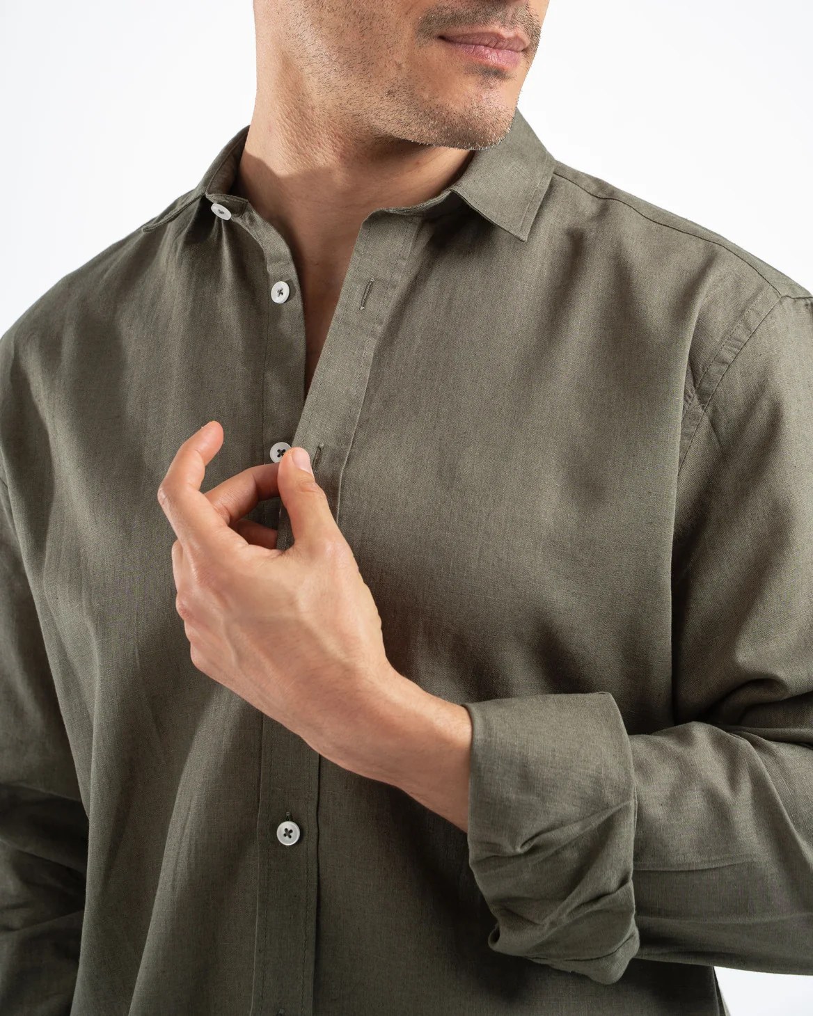 Olive Linen Shirt
