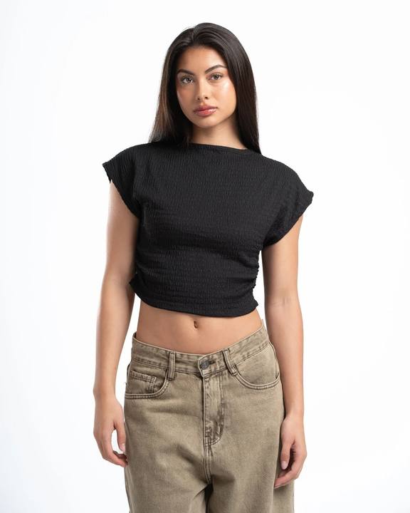 Black Textured Top