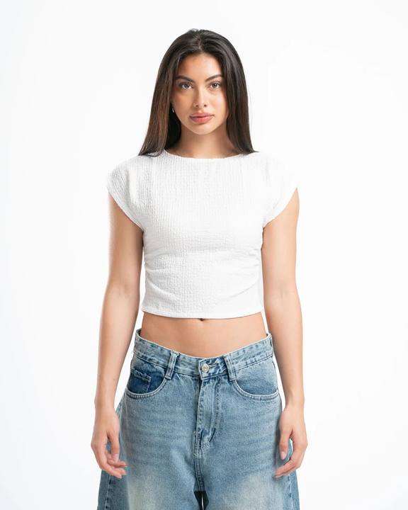 White Textured Top