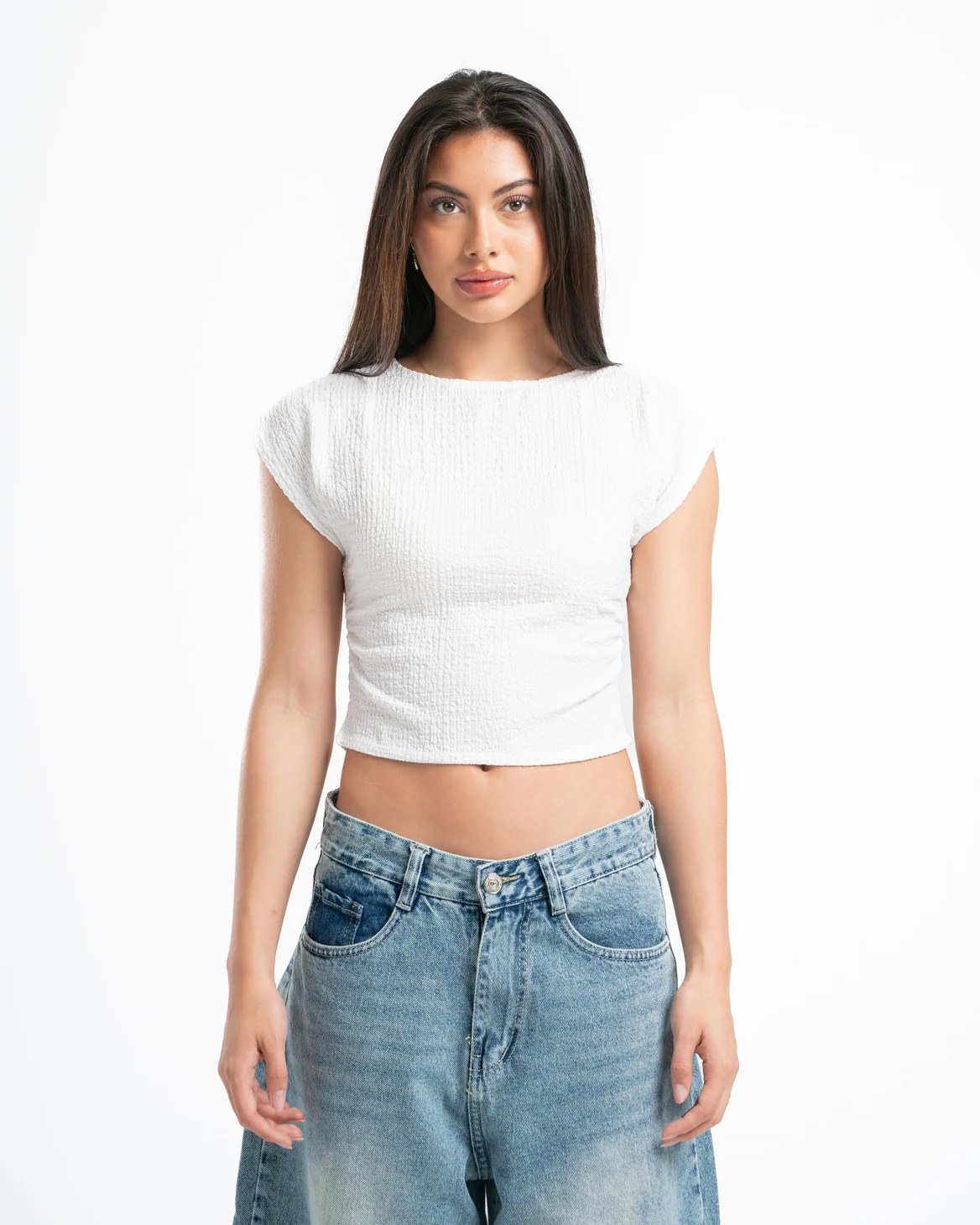 White Textured Top
