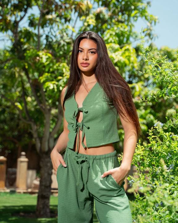 Olive Crinkle Top