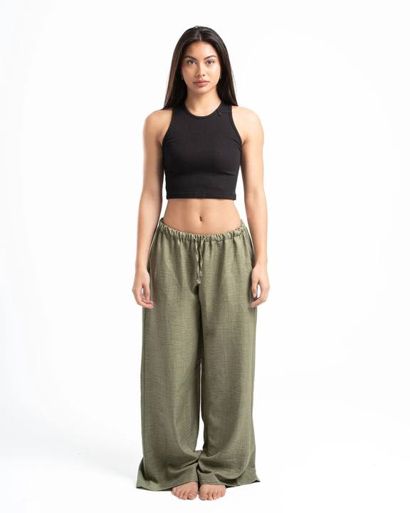 Olive Linen Pants