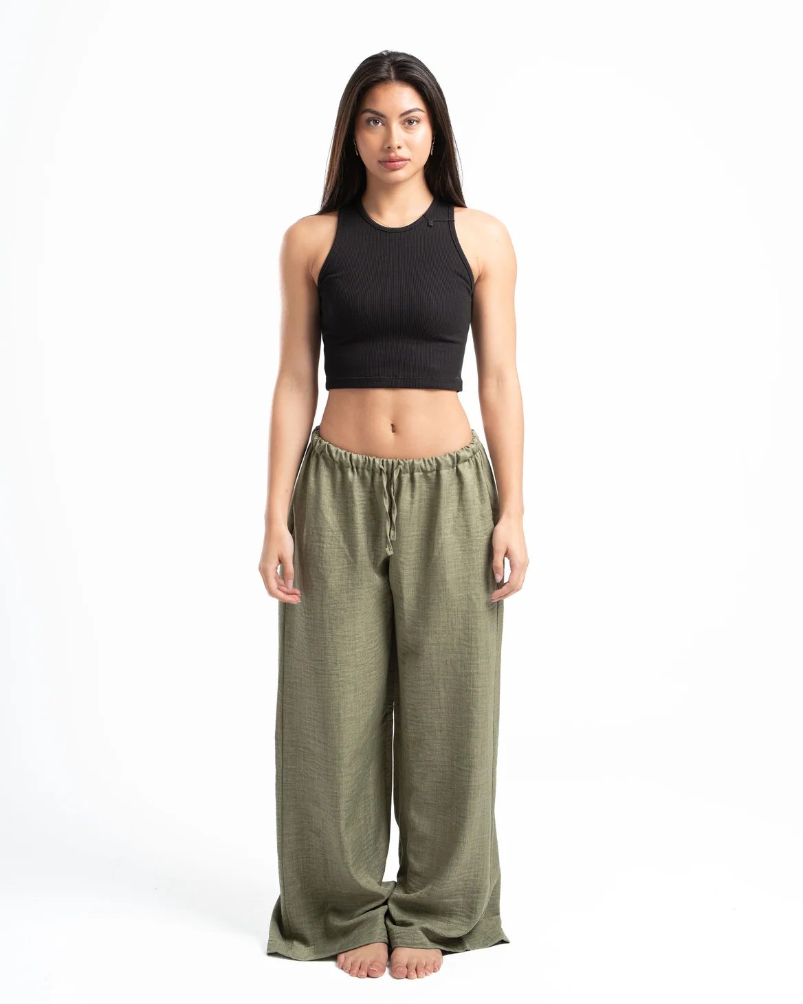 Olive Linen Pants