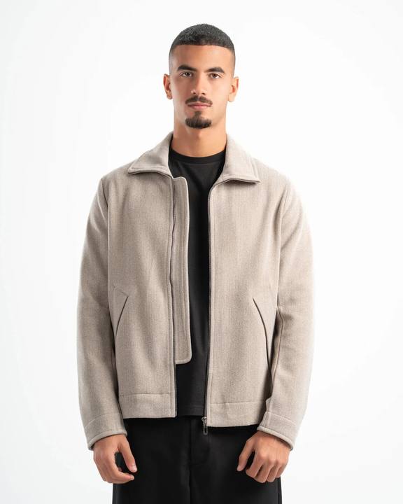 BEIGE WOOL BLEND JACKET