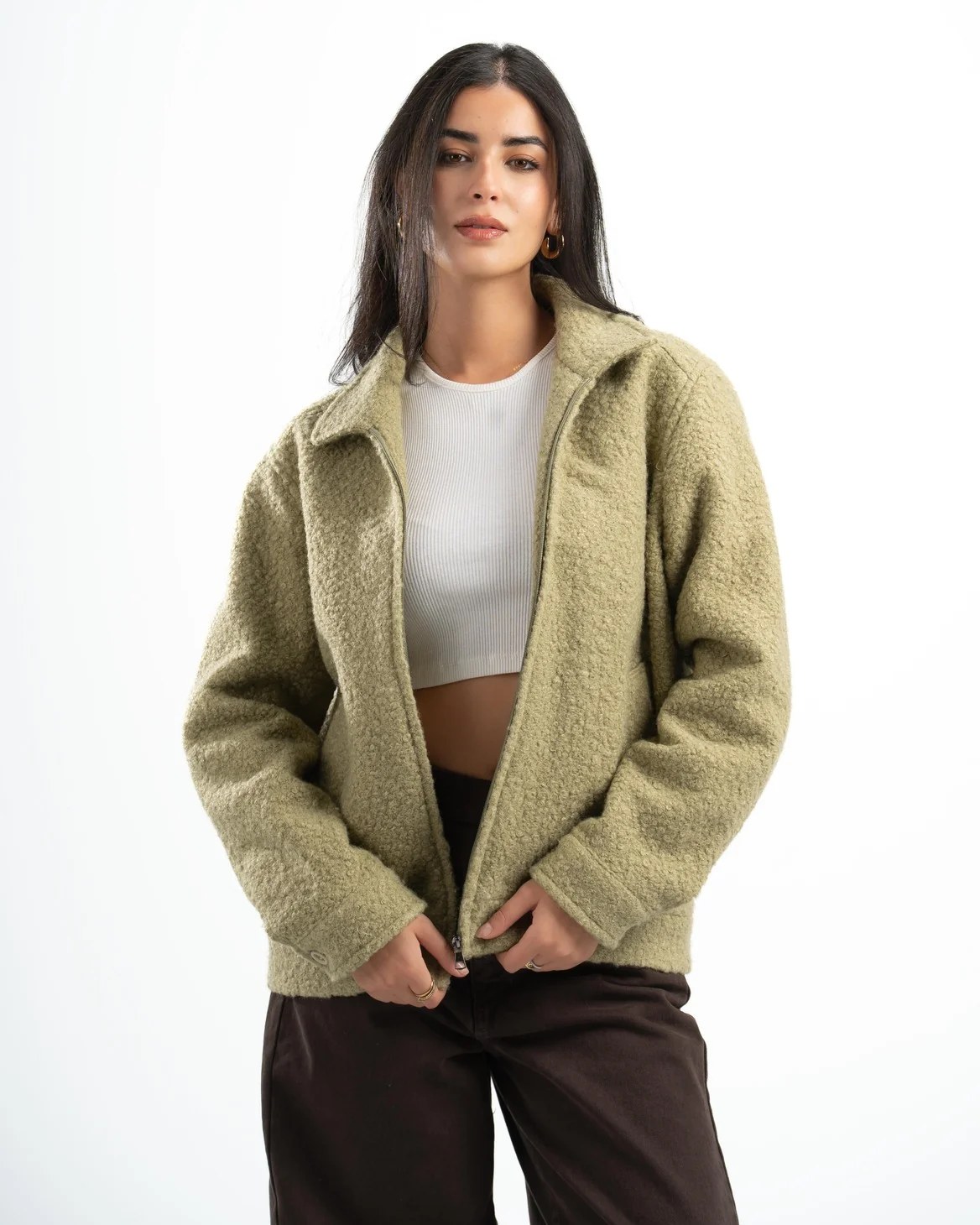 SAGE GREEN FAUX JACKET