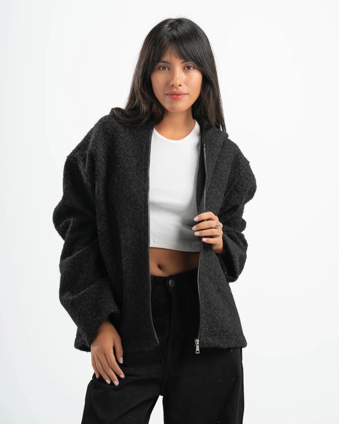 BLACK MOHAIR JACKET