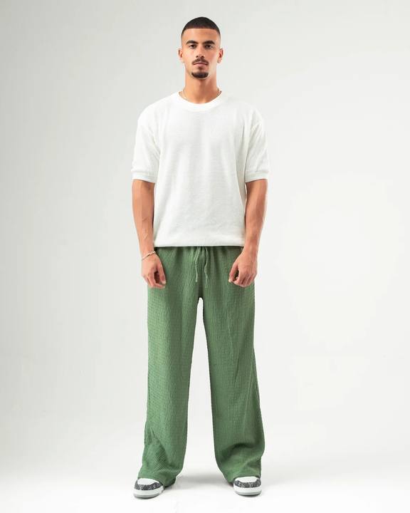 Olive Textured Pants