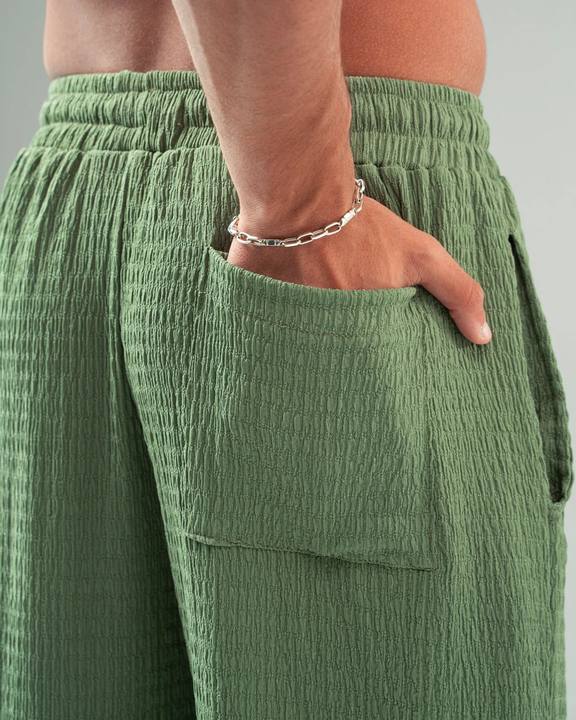 Olive Textured Pants