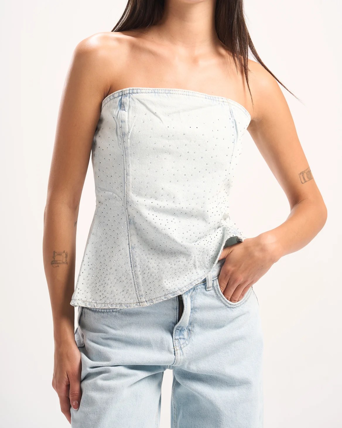 LIGHT BLUE BLING CORSET