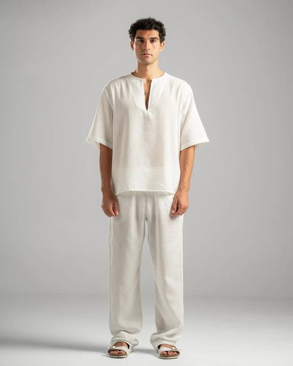 Men Linen Pants in White