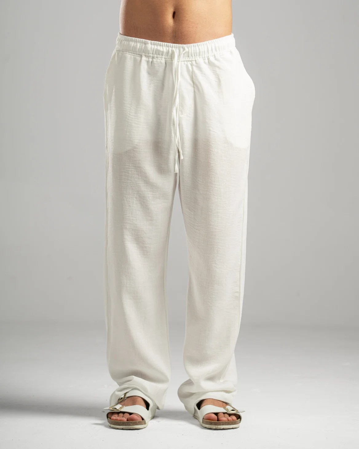 Men Linen Pants in White