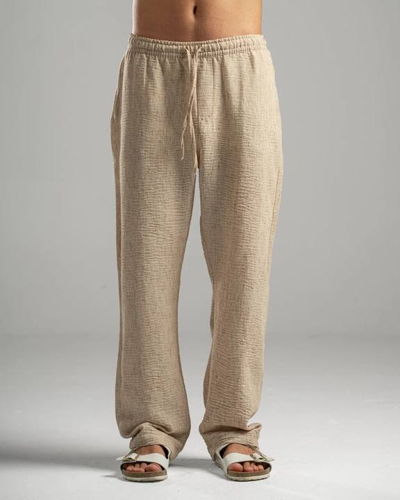 Men Linen Pants in Beige