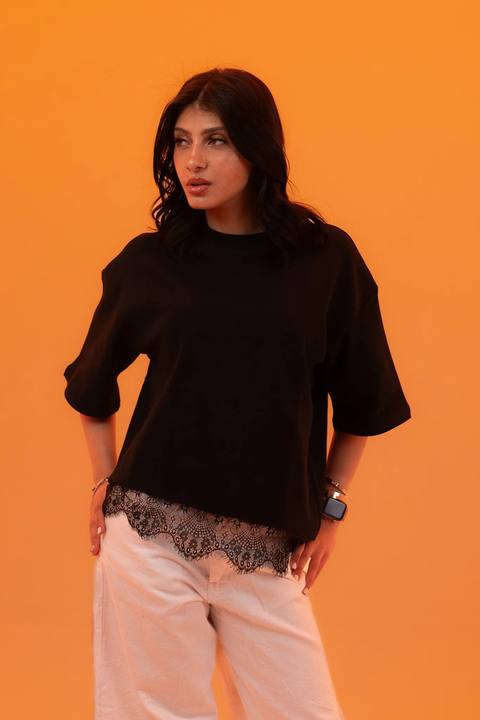 Lace Shirt - Black