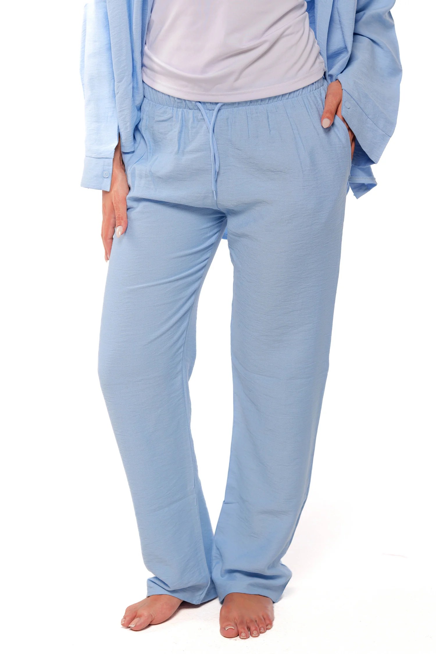 Linen Pants - Light Blue
