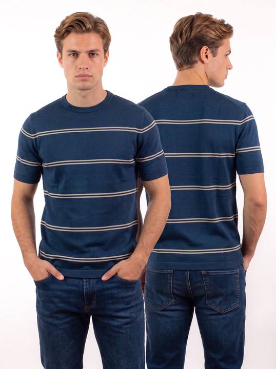 Striped Crew Neck Knit Tee