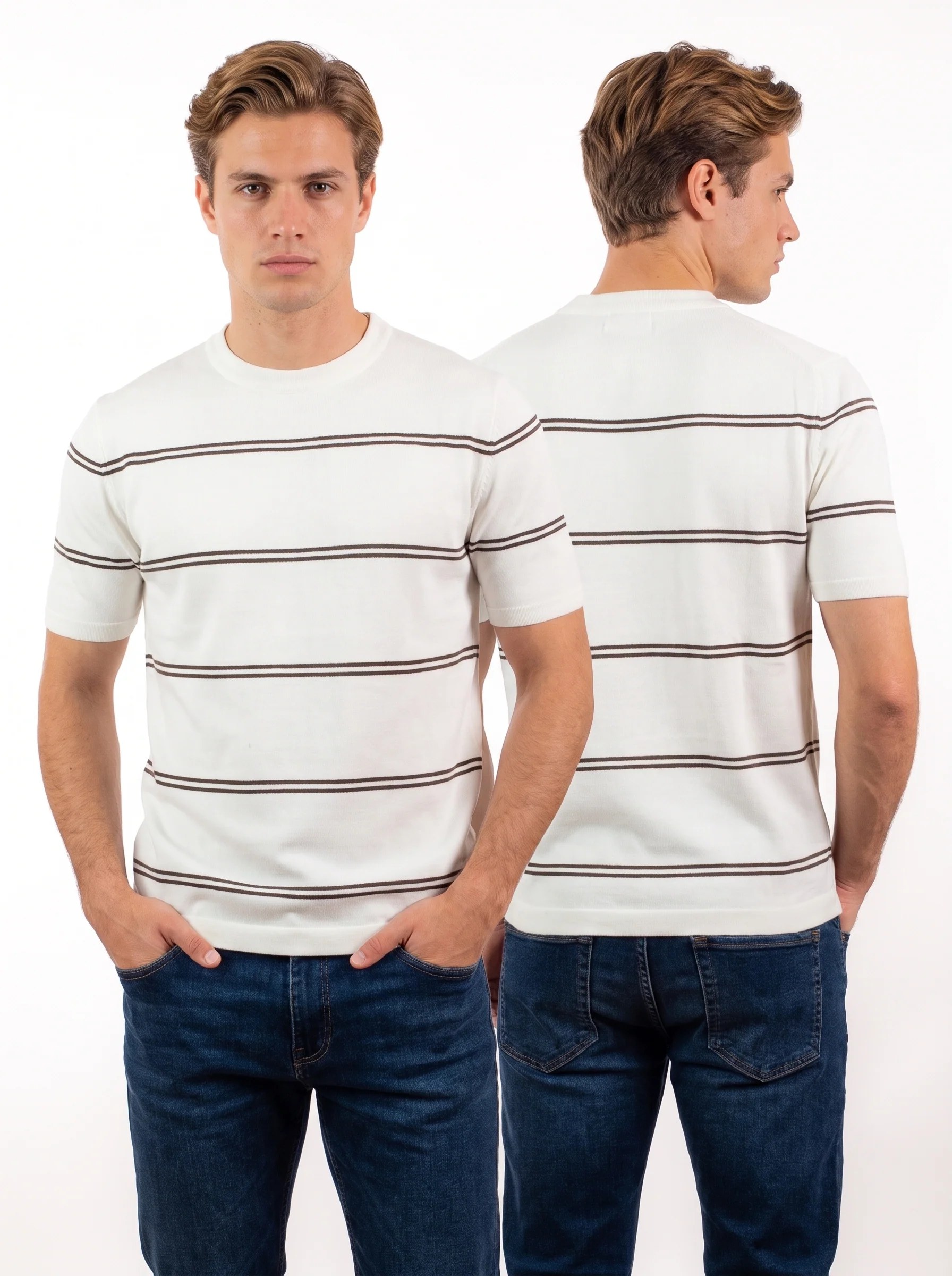 Striped Crew Neck Knit Tee