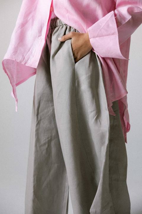 Curved pant in griesh