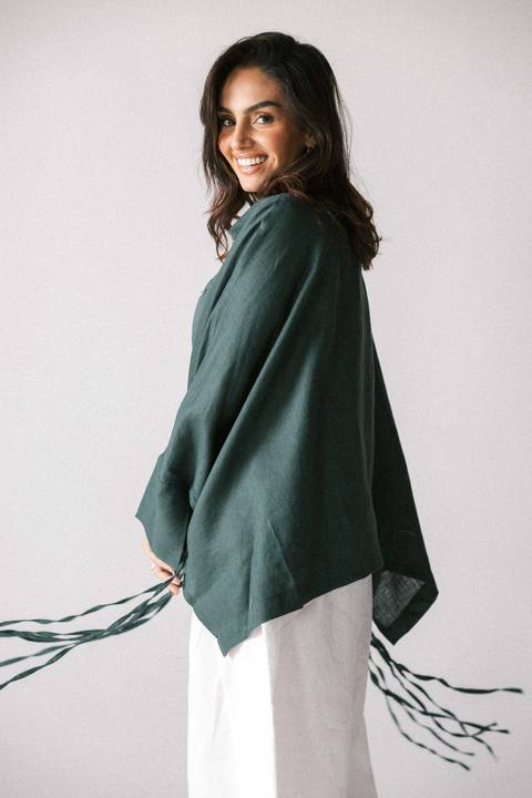 Fringes shirt in Dark green