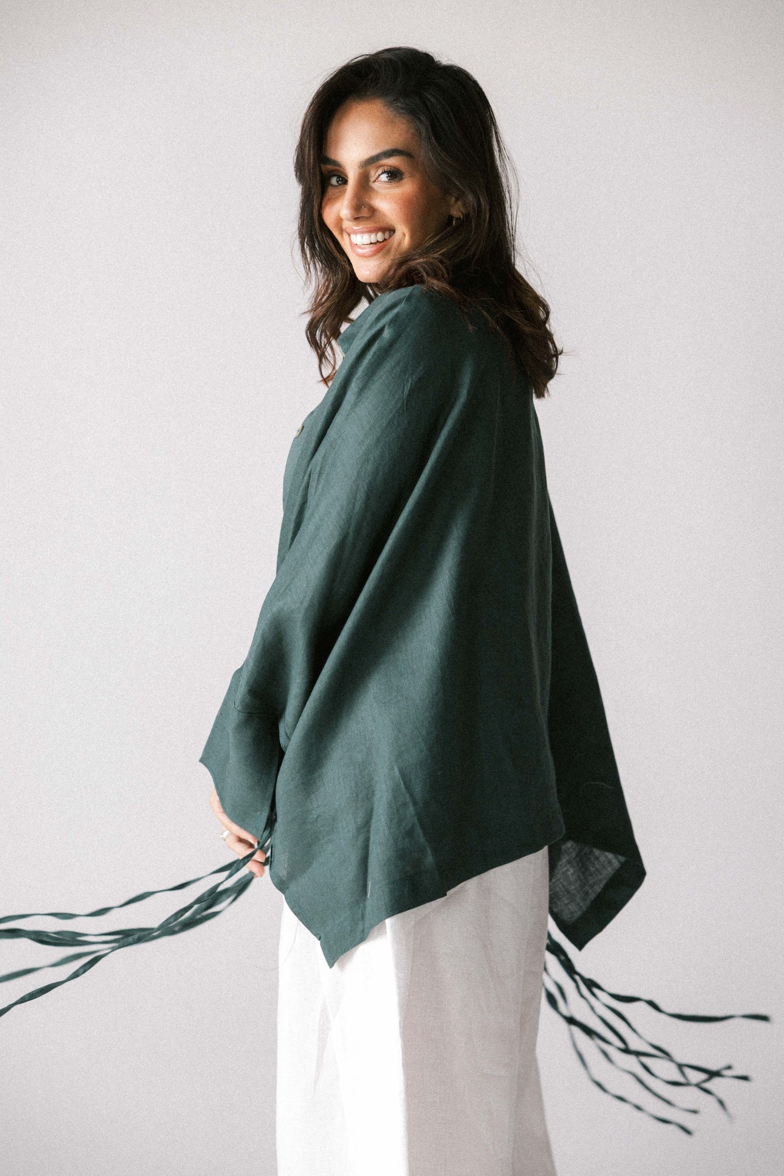 Fringes shirt in Dark green
