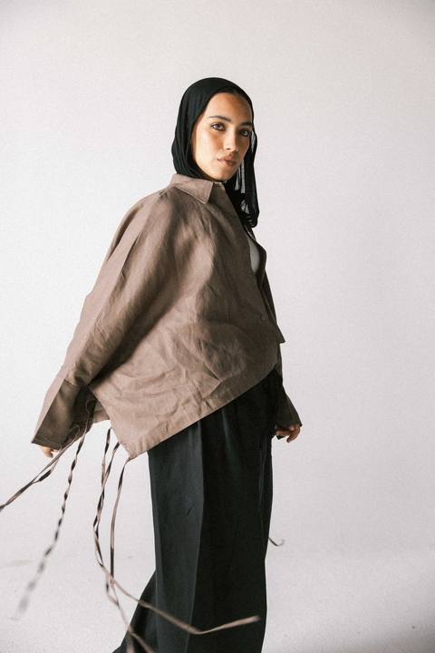Fringes shirt in light brown