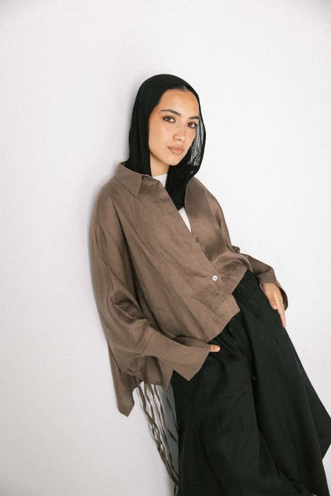 Fringes shirt in light brown