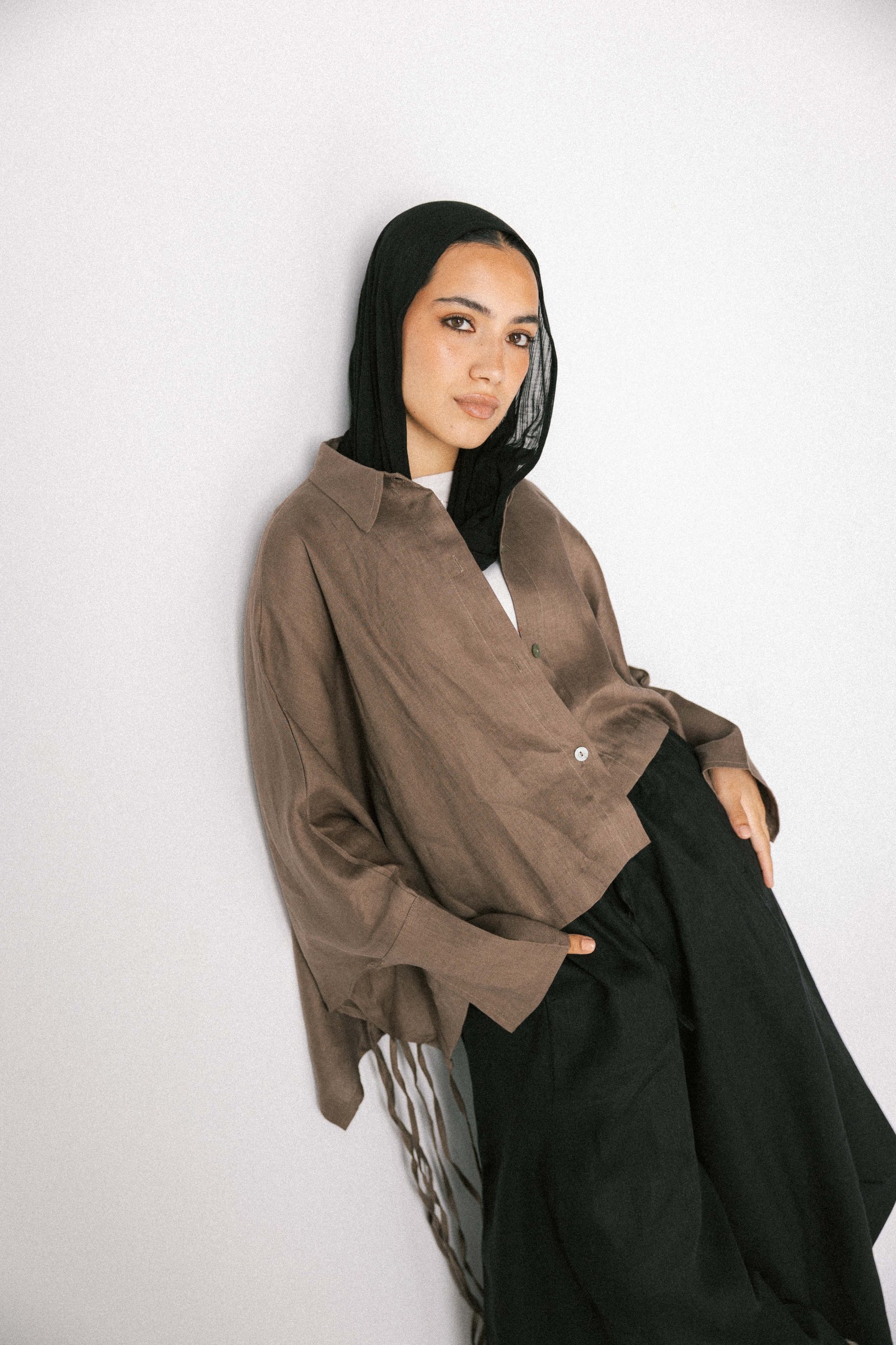 Fringes shirt in light brown