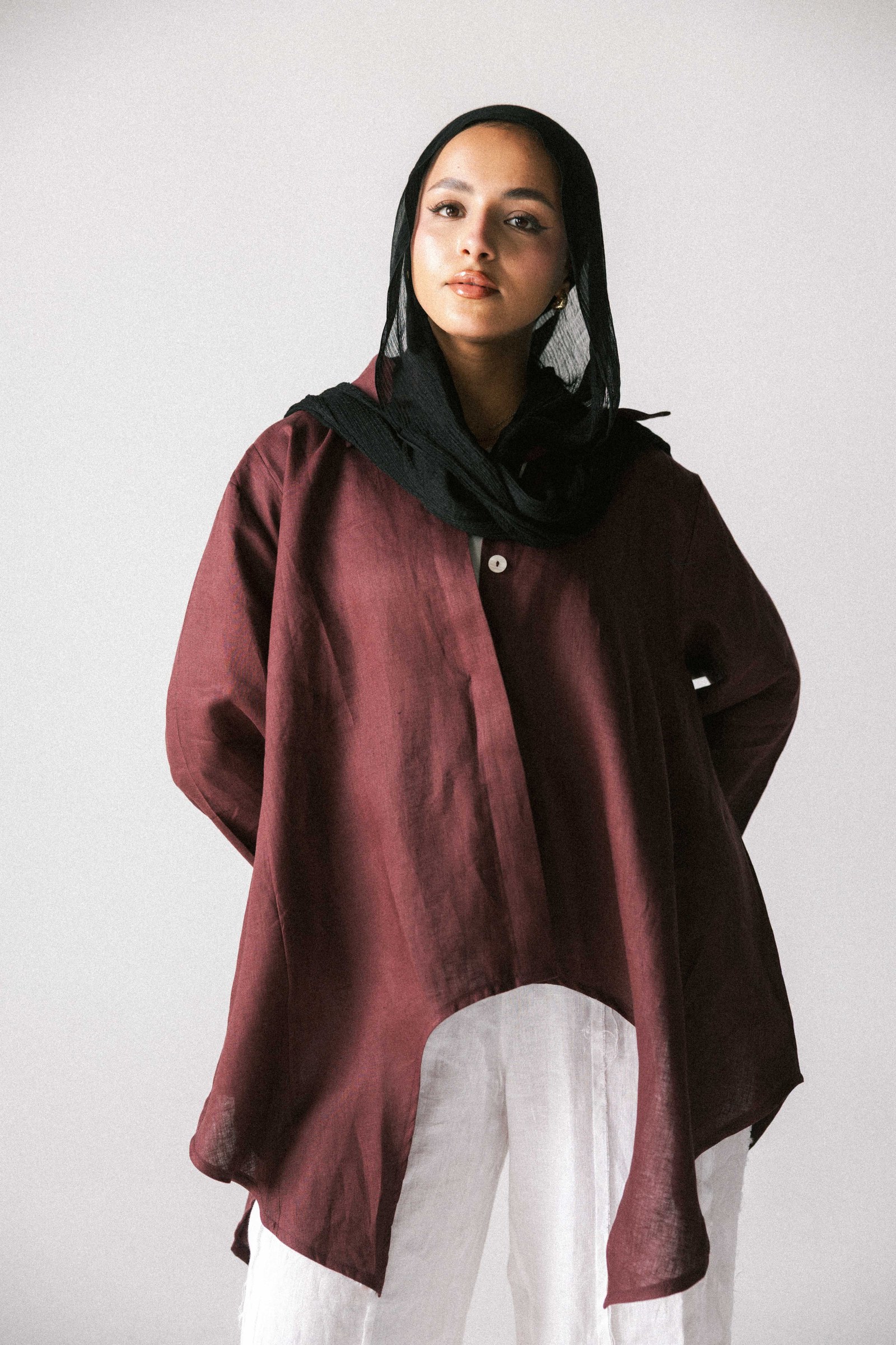 Round shirt in dark pink