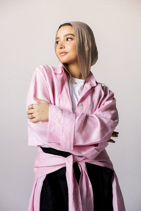 Rap-up shirt in pink