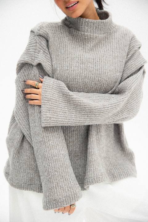 Shoulder pullover in dark cafe