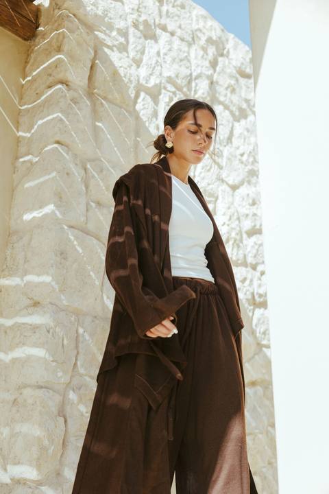 Ghalia Wool Set In Brown