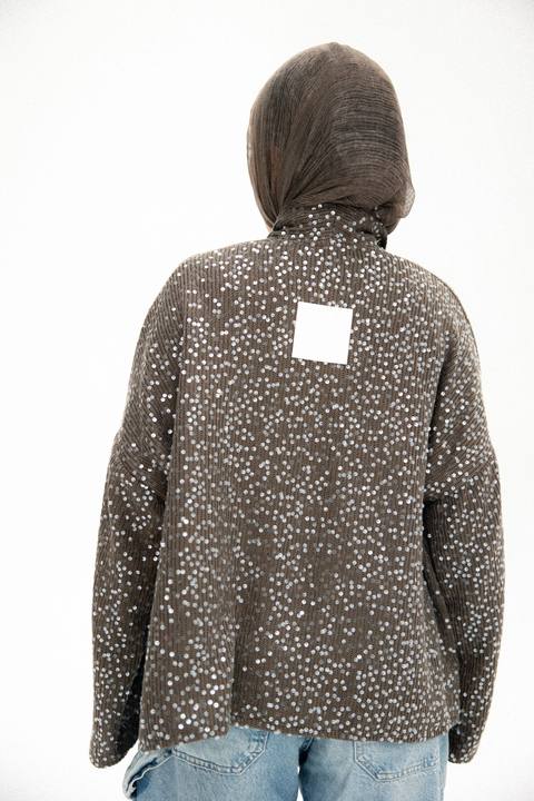 bling bling kimono in dark brown