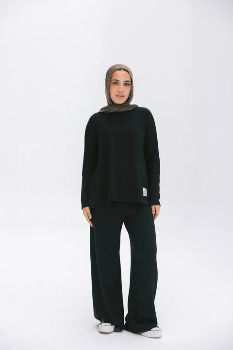 Basic wool set in black