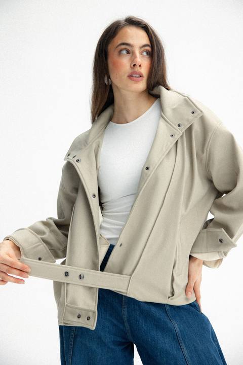 Signature balloon jacket in cafe