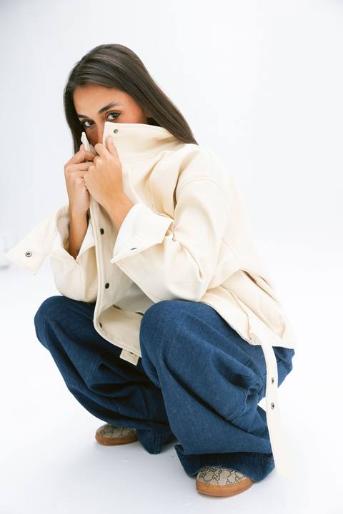 Signature balloon jacket off-white