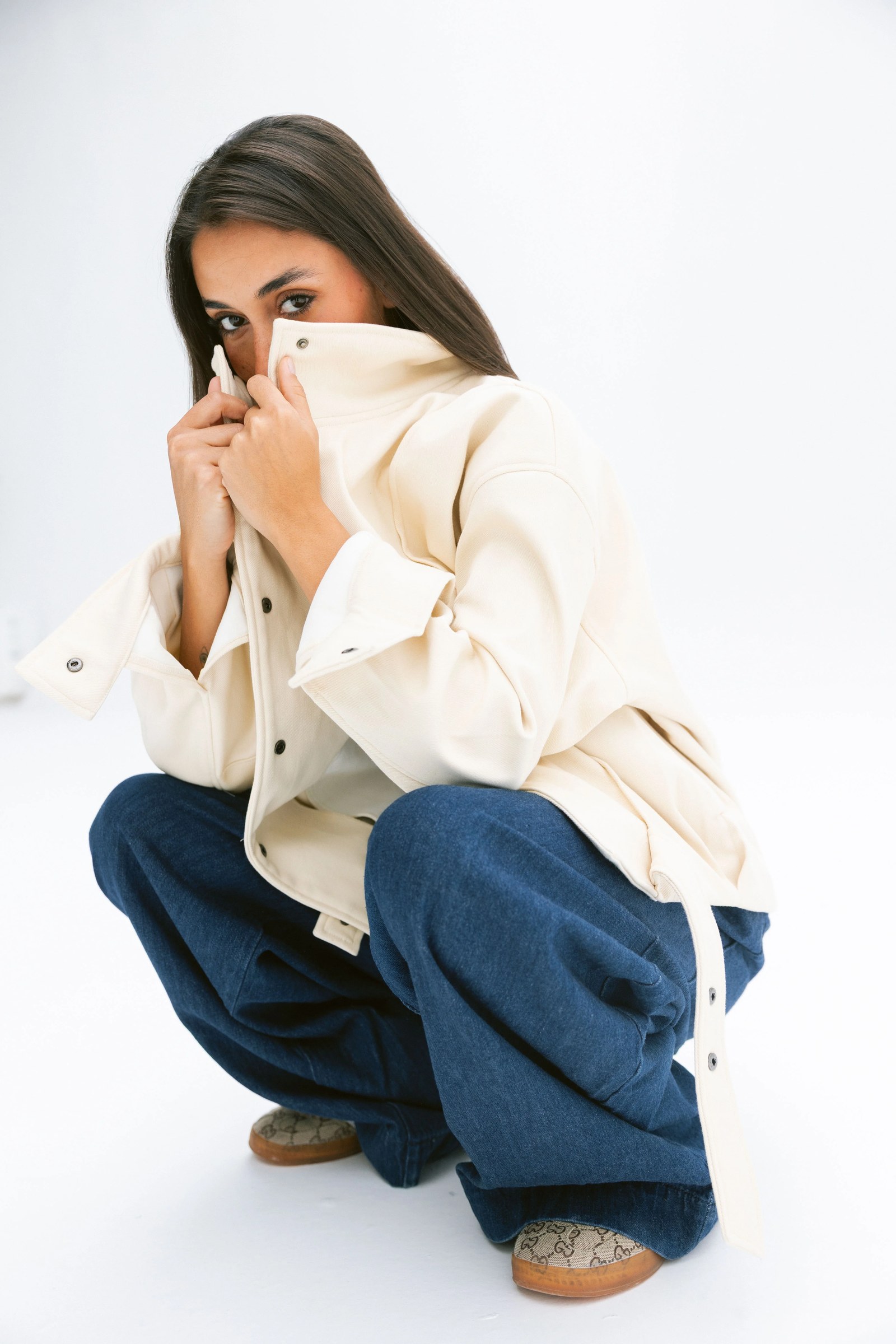 Signature balloon jacket off-white