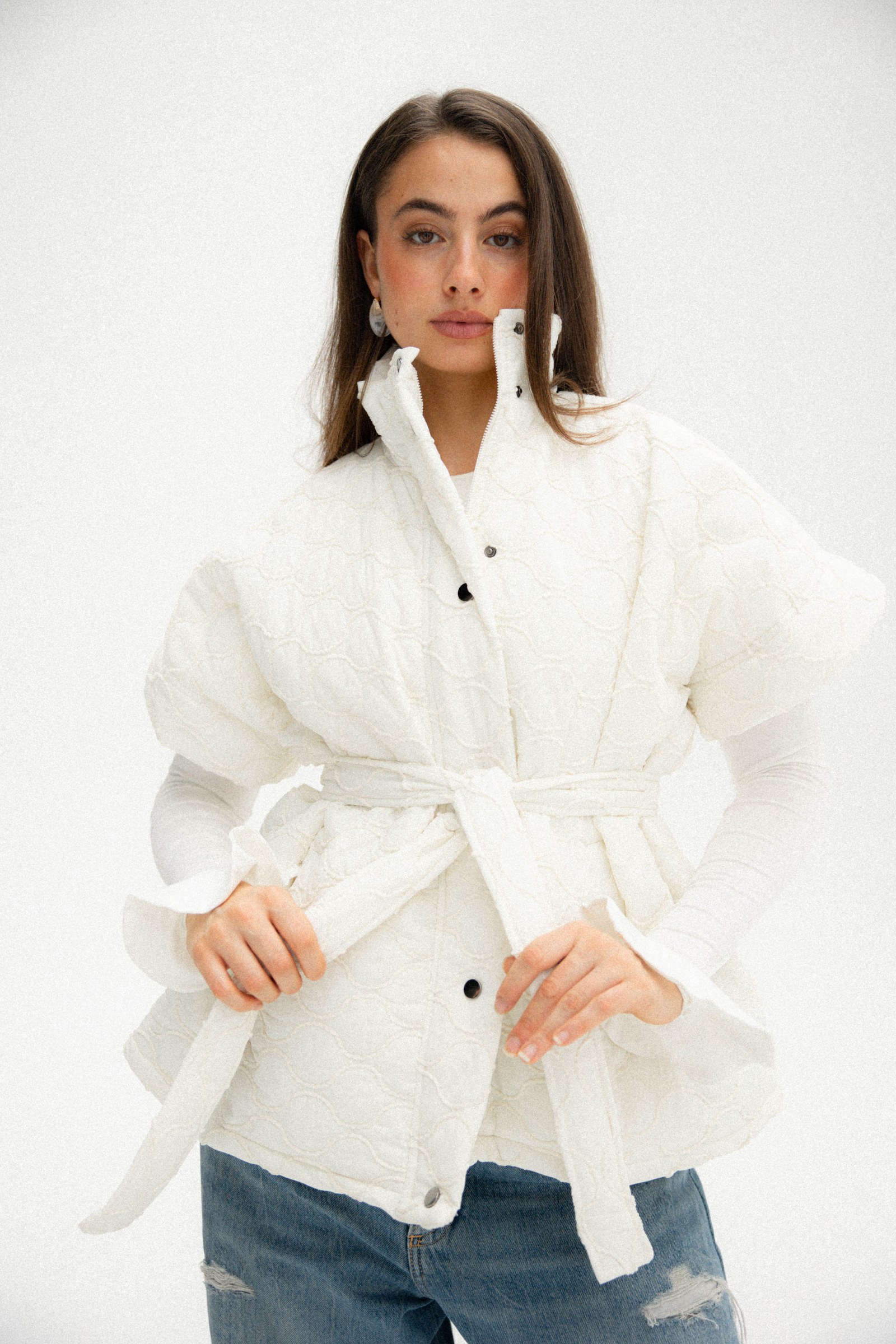 Puffer vest in off-white