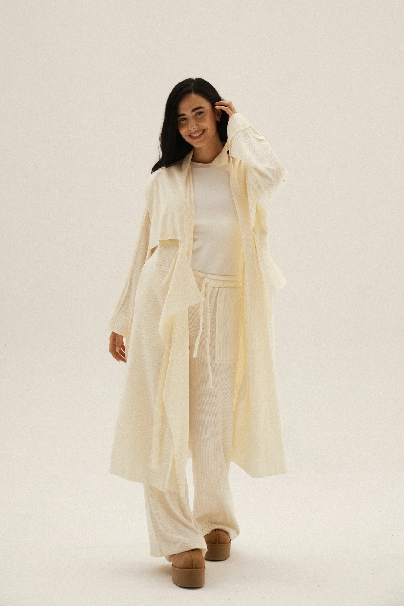 Lined Wool Set In Off-white