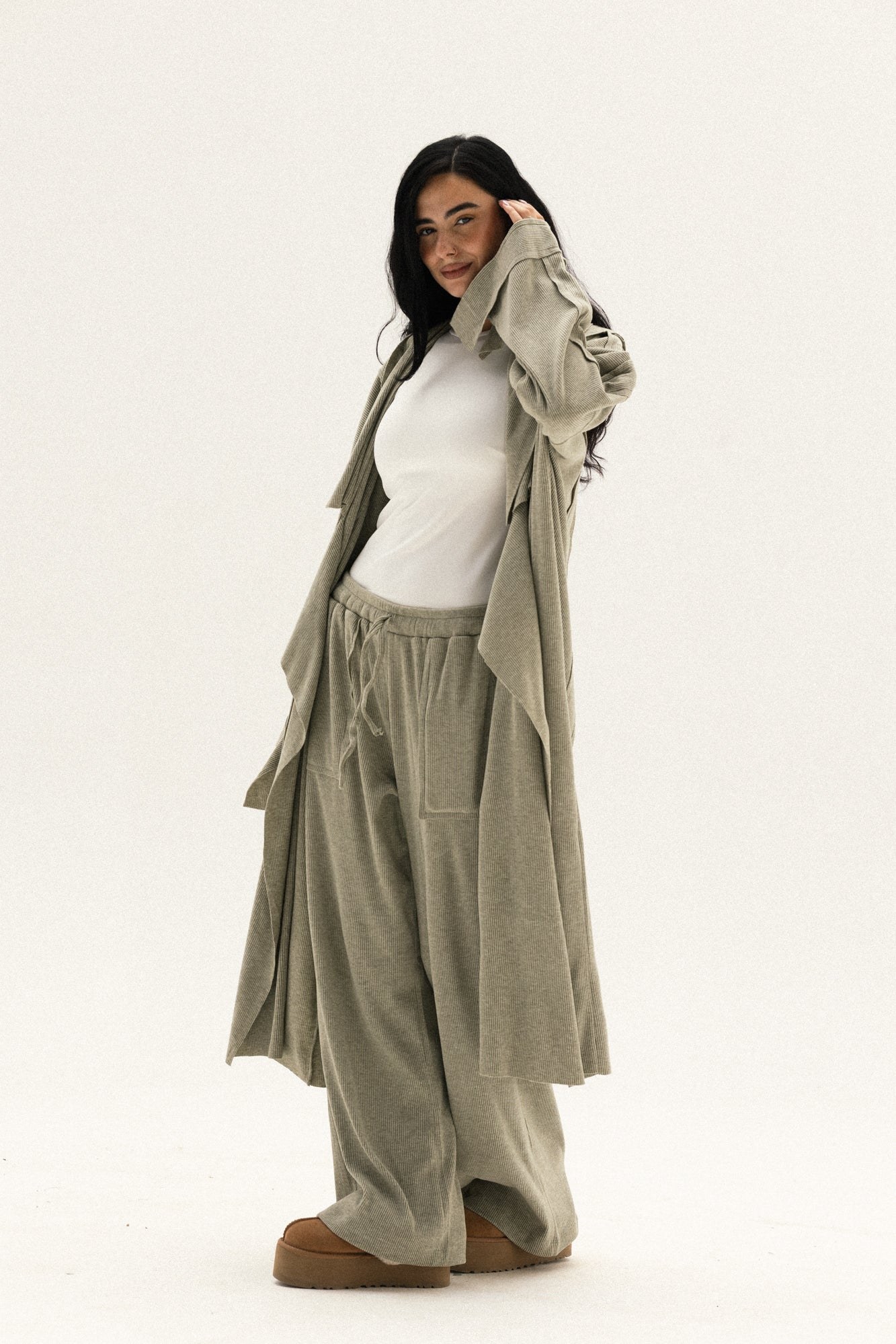 Lined Wool Set In Mint