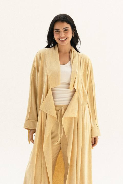 Lined Wool Set In Yellow