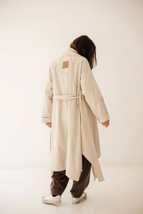 High-Low Trench Coat In Cafe