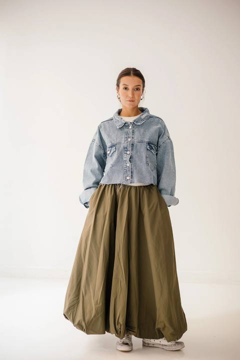 Balloon Skirt Waterproof In Olive