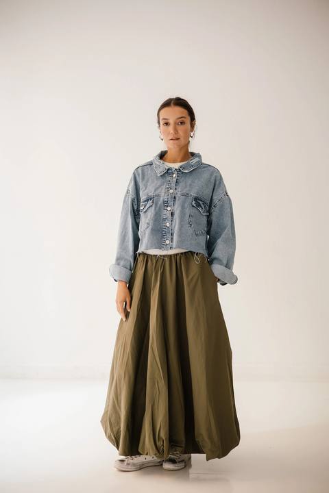 Balloon Skirt Waterproof In Olive