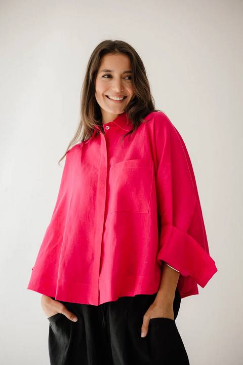 Butterfly Shirt In Fuchsia