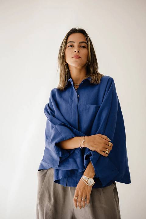 Butterfly Shirt In Dark Royal Blue
