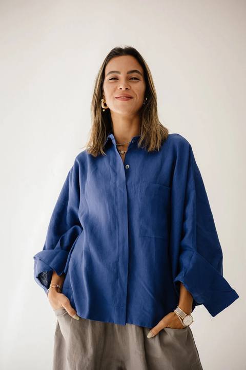 Butterfly Shirt In Dark Royal Blue